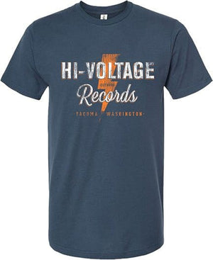 Hi-Voltage Merch Hi-Voltage Distressed Logo T-Shirt - Indigo