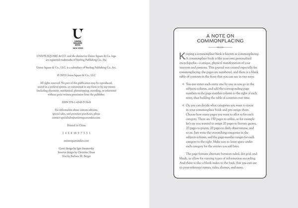 Journal The Commonplace Book: A Knowledge Journal 9781454951568