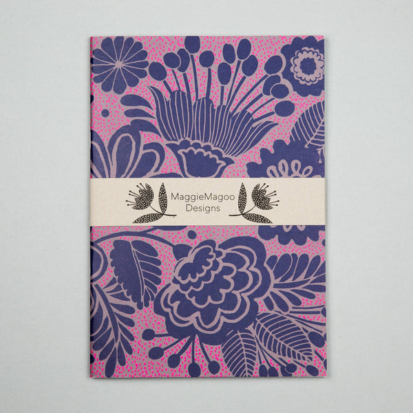 Journals navy floral pattern 990746