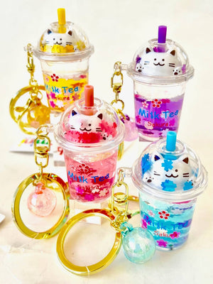 Kitty Milk Tea Floaty Key Charm