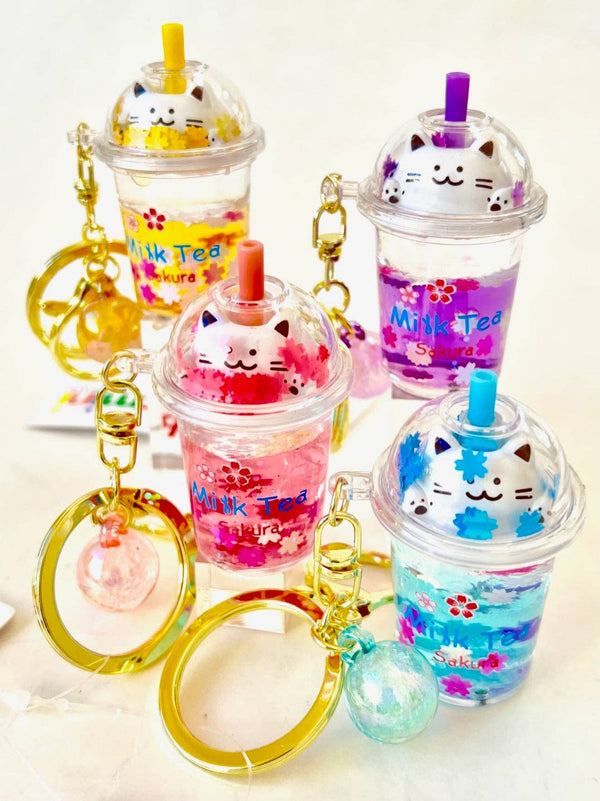 Kitty Milk Tea Floaty Key Charm