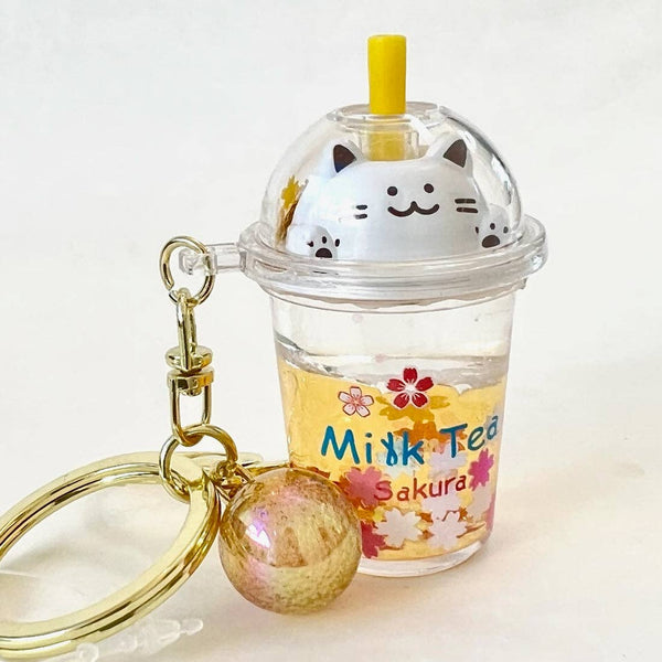Kitty Milk Tea Floaty Key Charm