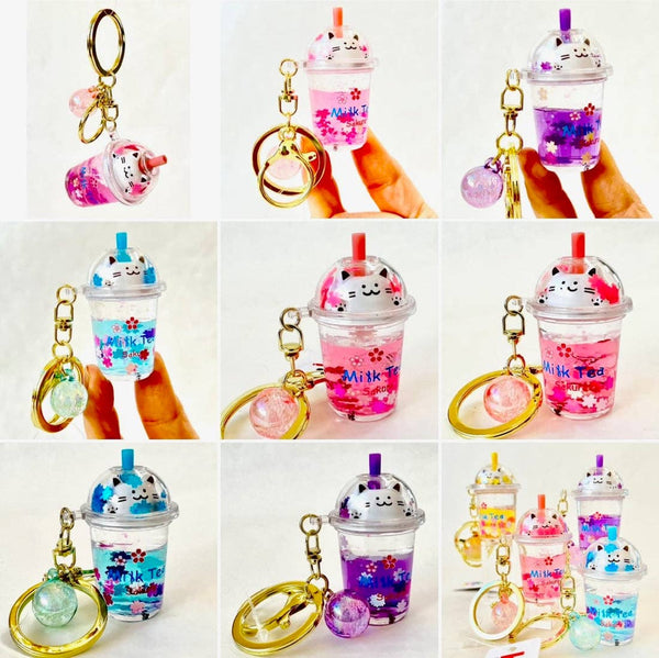 Kitty Milk Tea Floaty Key Charm