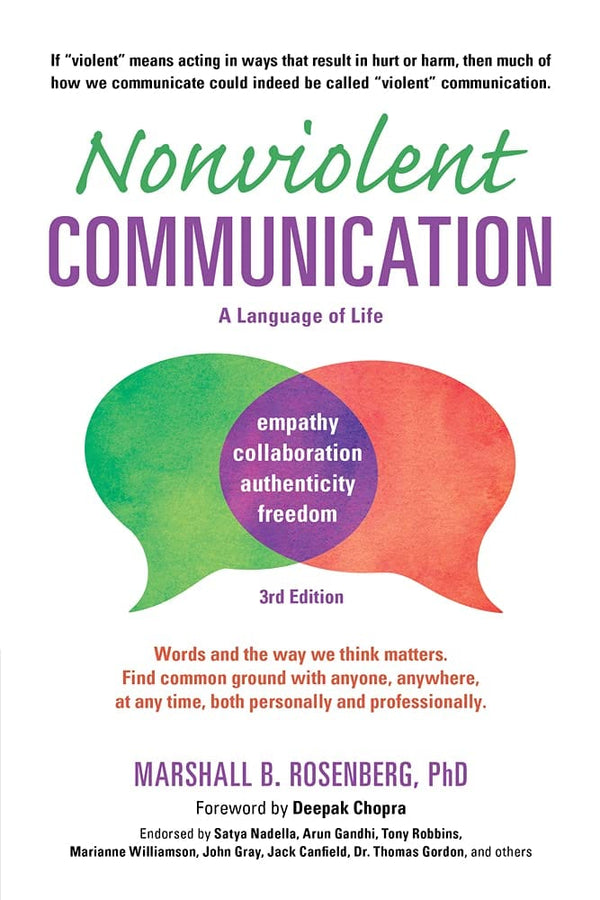 New Book Nonviolent Communication: A Language of Life: Life-Changing Tools for Healthy Relationships (Nonviolent Communication Guides) by Marshall B. Rosenberg PhD, Deepak Chopra 9781892005281