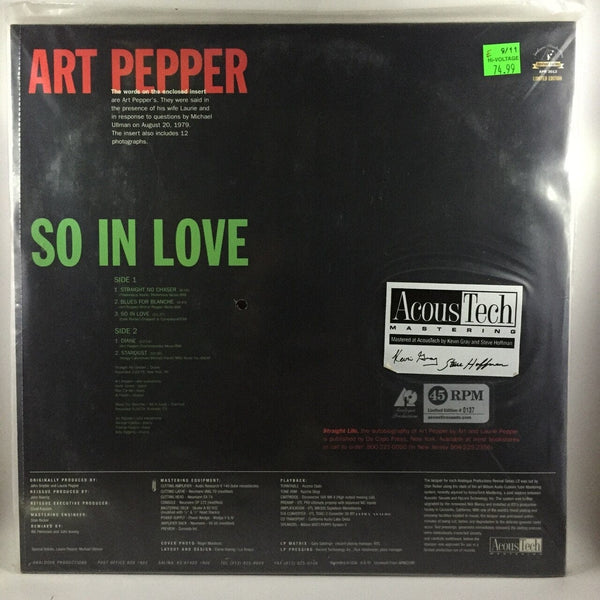 New Vinyl Art Pepper - So In Love 2LP NEW AcousTech LTD ED #'D 45 RPM 10000752