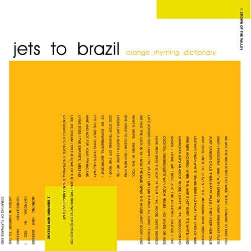 New Vinyl Jets To Brazil - Orange Rhyming Dictionary 2LP NEW 10010583