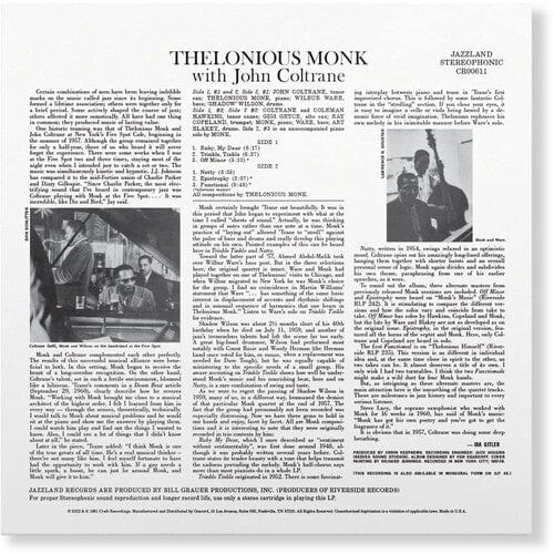 New Vinyl Thelonious Monk - With John Coltrane (Original Jazz Classics Series) LP NEW 10030420