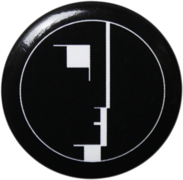 Pin-on Button - 1.25 Inch - Bauhaus - White On Black