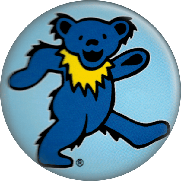Pin-on Button - 1.25 Inch - Grateful Dead - Blue Jerry Bear