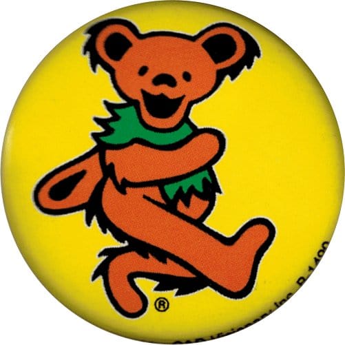 Pin-on Button - 1.25 Inch - Grateful Dead - Orange J. Bear 991580
