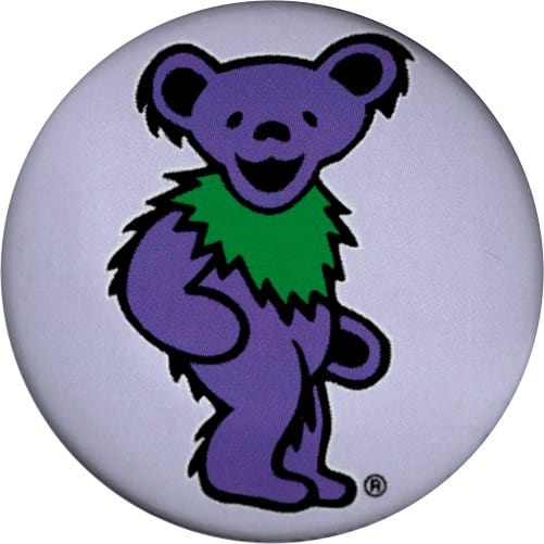 Pin-on Button - 1.25 Inch - Grateful Dead - Purple J. Bear 991581