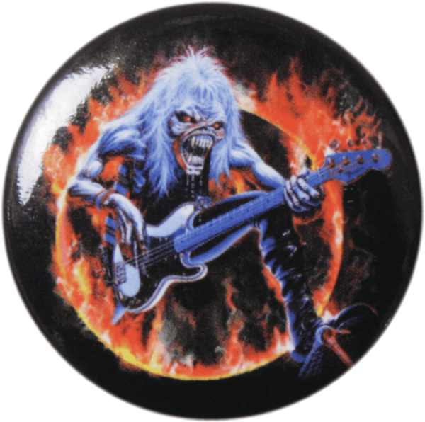 Pin-on Button - 1.25 Inch - Iron Maiden - Eddie On Fire
