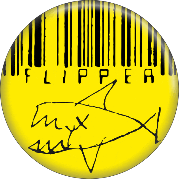 Pin-on Button - 1.5 Inch - Flipper - Logo On Yellow 991602