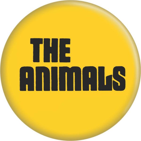 Pin-on Button - 1 Inch - Animals, The - Black Text On Yellow 991600