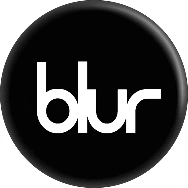 Pin-on Button - 1 Inch - Blur - White Logo On Black 991618