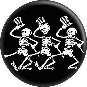 Pin-on Button - 2.25 Inch - Skeletons - Strutting 991824