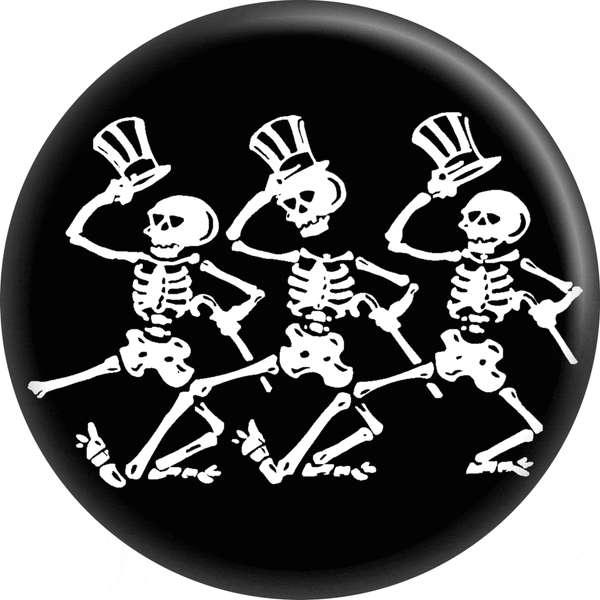 Pin-on Button - 2.25 Inch - Skeletons - Strutting 991824