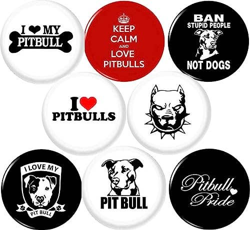 Pitbulls x 8 1" inch (25mm) buttons dog lover pet store vet
