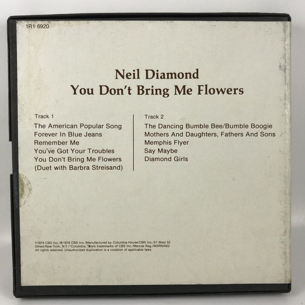 Reel To Reels Neil Diamond - You Don't Bring Me Flowers 3 3-4 Reel to Reel NOT PLAY TESTED USED 2450