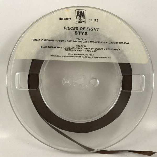 Reel To Reels Styx - Pieces of Eight 3 3-4 Reel to Reel NOT PLAY TESTED USED 2449