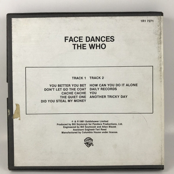 Reel To Reels Who - Face Dances 3 3-4 Reel to Reel NOT PLAY TESTED USED 2444