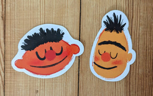 Stickers Bert Bernie - Cute Sesame Street Bert Ernie Vinyl Sticker Couple