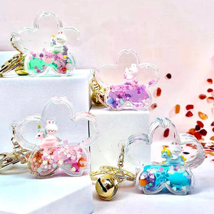 UNICORN BUNNY FLOWER FLOATY KEY CHARM 034466121108