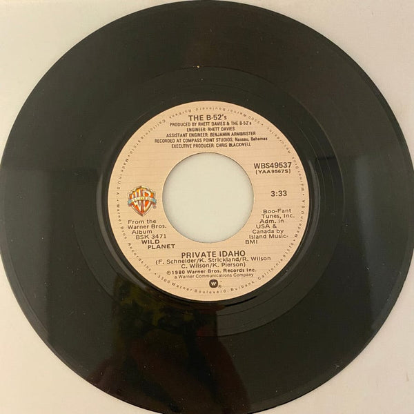 Used 7 inch B-52's - Private Idaho 7" USED VG++/VG+ J081222-02