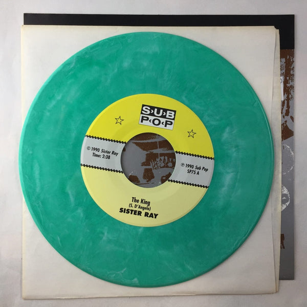 Used 7 inch Sister Ray - The King - Push Me 7" Green Vinyl NM-NM USED 7702