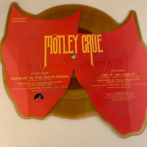 Used 7"s Mötley Crüe – Smokin' In The Boys Room 7" USED VG+/VG Shaped Picture Disc J032023-10