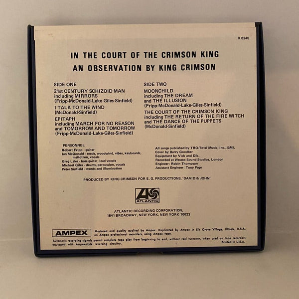 Used Tape Reel King Crimson – In The Court Of The Crimson King An Observation By King Crimson REEL-TO-REEL TAPE USED 3 ¾ ips J010524-03