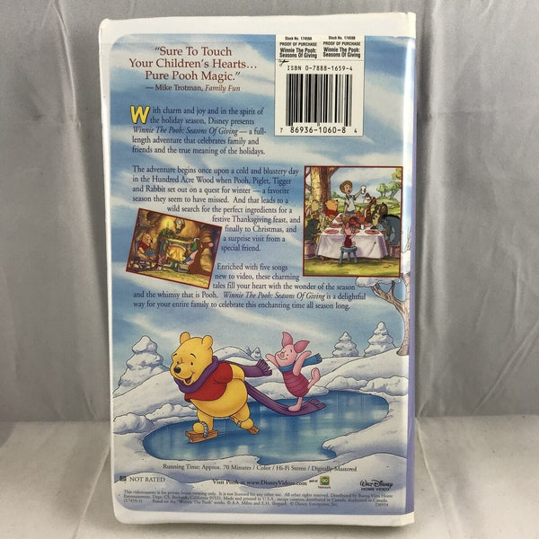 Used VHS Winnie The Pooh - Seasons of Giving VHS Disney USED 1887