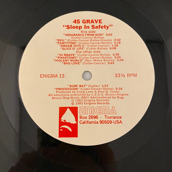 Used Vinyl 45 Grave – Sleep In Safety LP USED NM/VG+ Original 1983 Pressing J071424-11