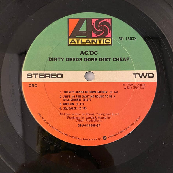 Used Vinyl AC/DC – Dirty Deeds Done Dirt Cheap LP USED VG+/VG 1981 CRC Club Pressing J081824-13