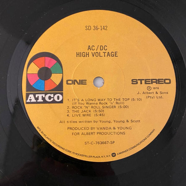 Used Vinyl AC/DC – High Voltage LP USED VG+/VG+ 1976 Pressing J081824-11