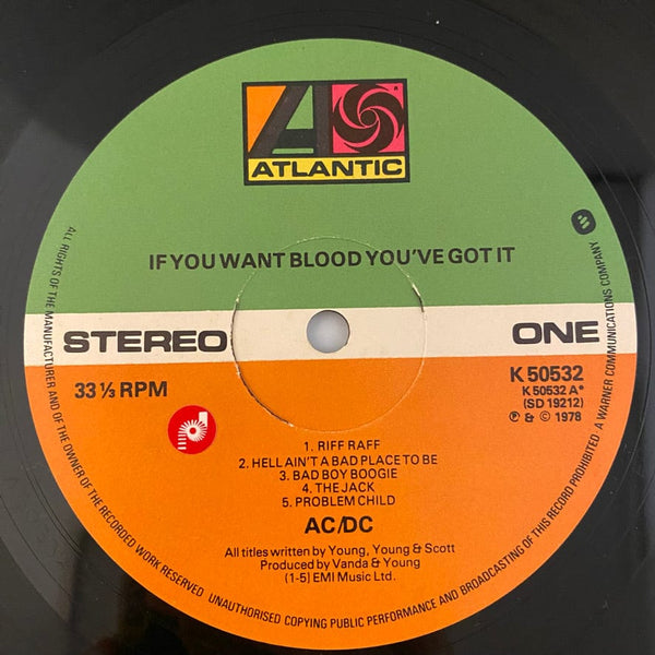 Used Vinyl AC/DC – If You Want Blood You've Got It LP USED NM/VG++ UK Pressing J091522-21