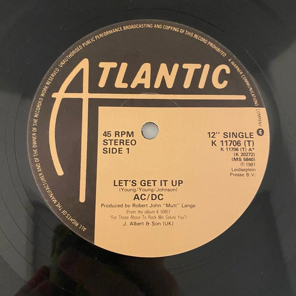 Used Vinyl AC/DC – Let's Get It Up 12" USED VG+/VG+ J101623-19