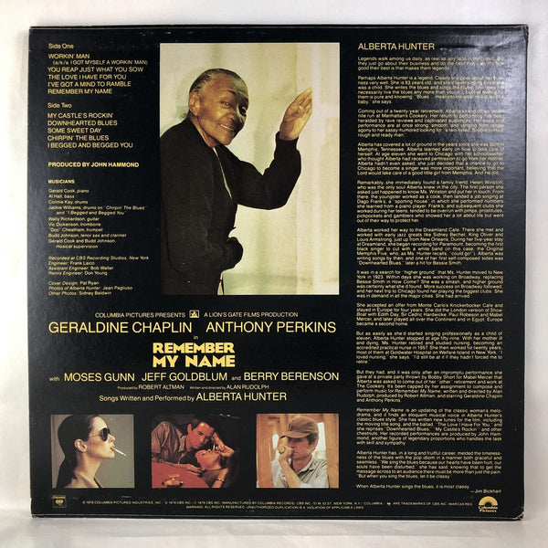 Used Vinyl Alberta Hunter - Remember My Name Soundtrack LP NM-VG++ USED 9705