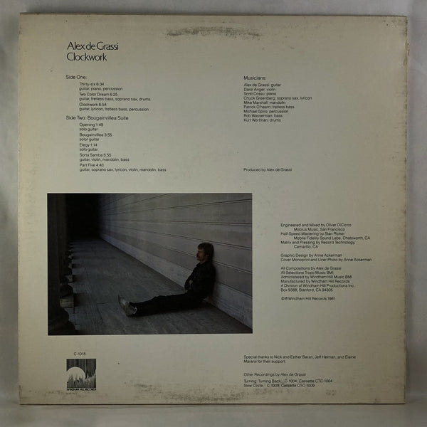 Used Vinyl Alex De Grassi - Clockwork LP NM-VG USED 12544