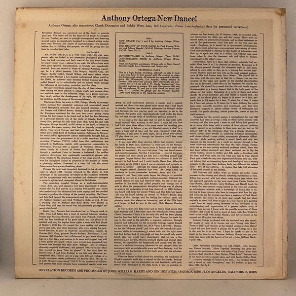 Used Vinyl Anthony Ortega – New Dance! LP USED VG++/VG+ Stereo Pressing J071224-05