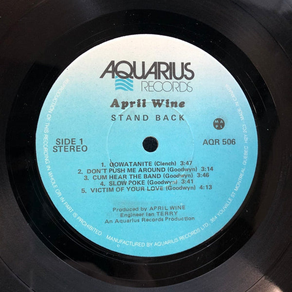 Used Vinyl April Wine - Stand Back LP VG+/VG Canadian Import USED 020422-023