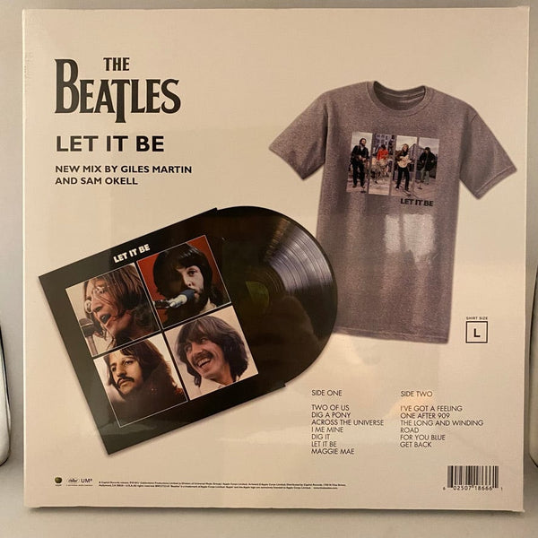 Used Vinyl Beatles – Let It Be LP USED NOS STILL SEALED Box Set w/ Size L Shirt J090624-04