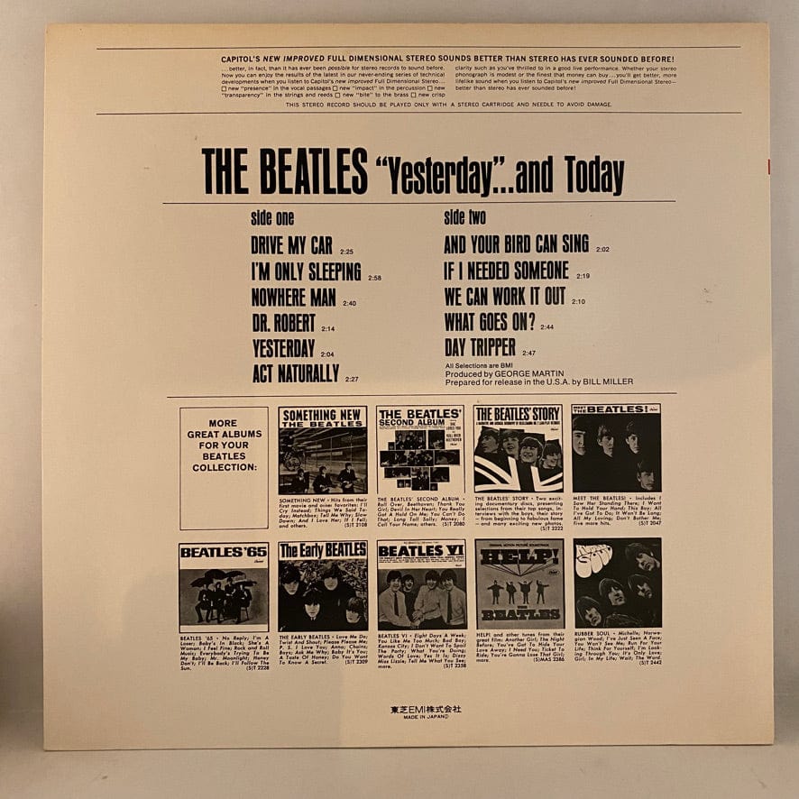 Beatles – Yesterday And Today LP USED NM/VG++ 1976 Japanese Pressing NO OBI