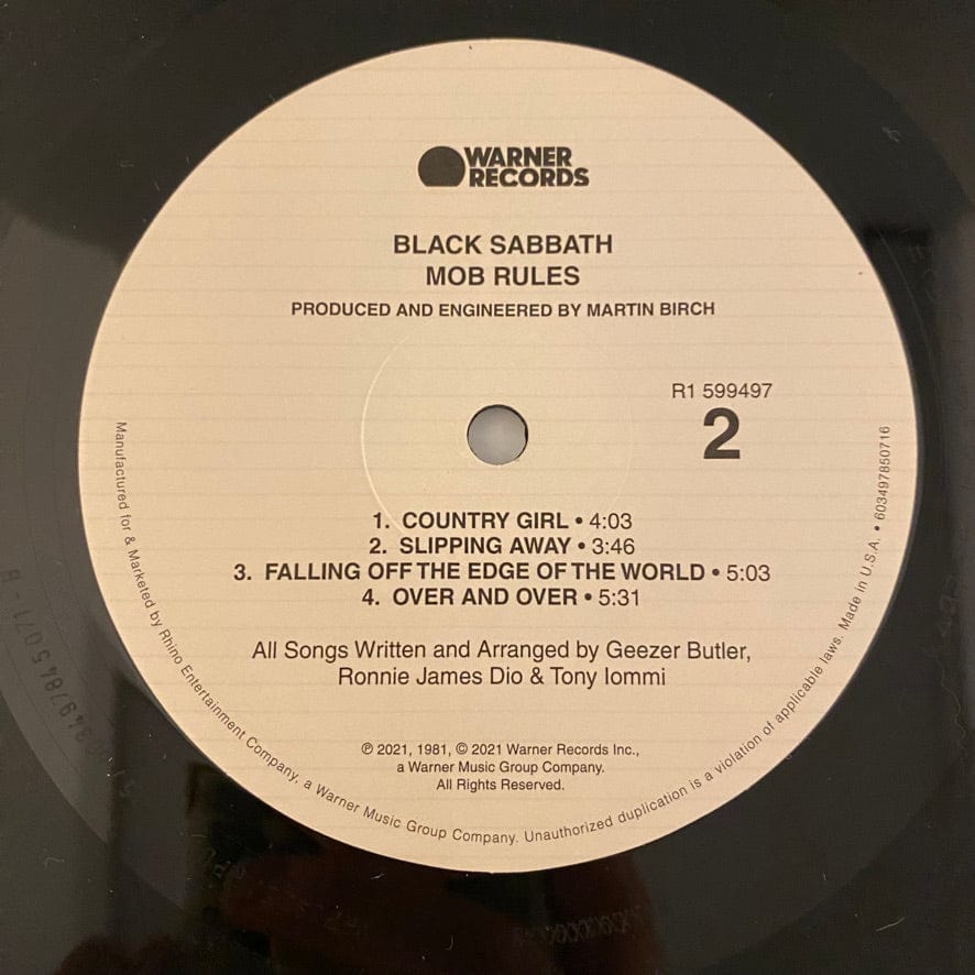 Black Sabbath – Mob Rules 2LP USED NM/NM Deluxe Edition – Hi