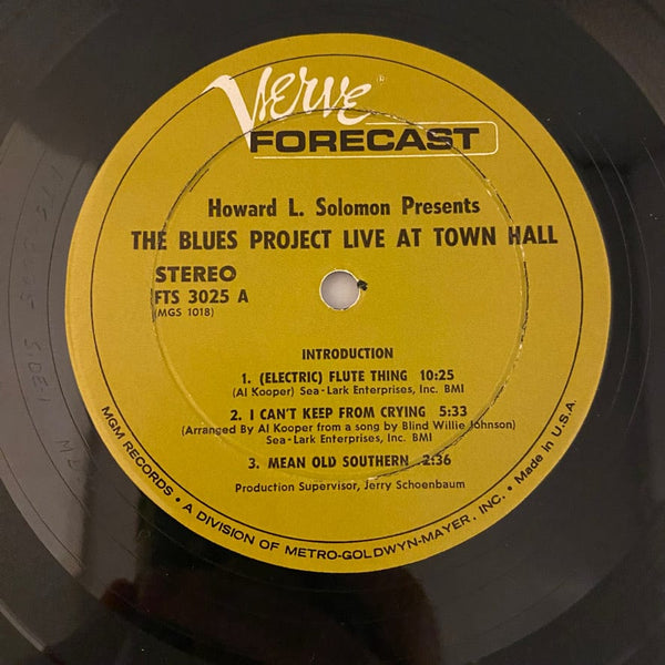 Used Vinyl Blues Project – Live At Town Hall LP USED VG++/VG+ 1967 Pressing J092724-02