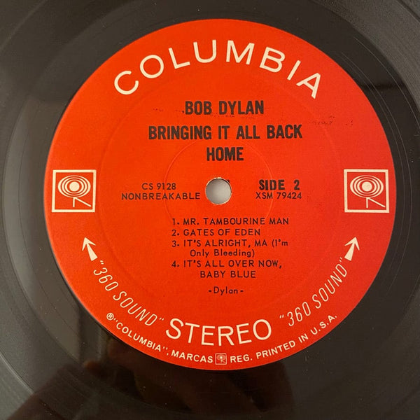 Used Vinyl Bob Dylan – Bringing It All Back Home LP USED VG+/VG+ 2-Eye 1965 Pressing J011923-11