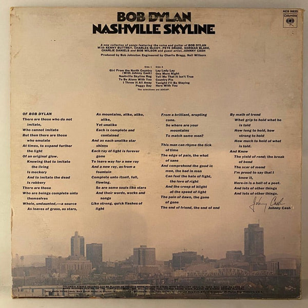 Used Vinyl Bob Dylan – Nashville Skyline LP USED VG++/G+ J091723-07