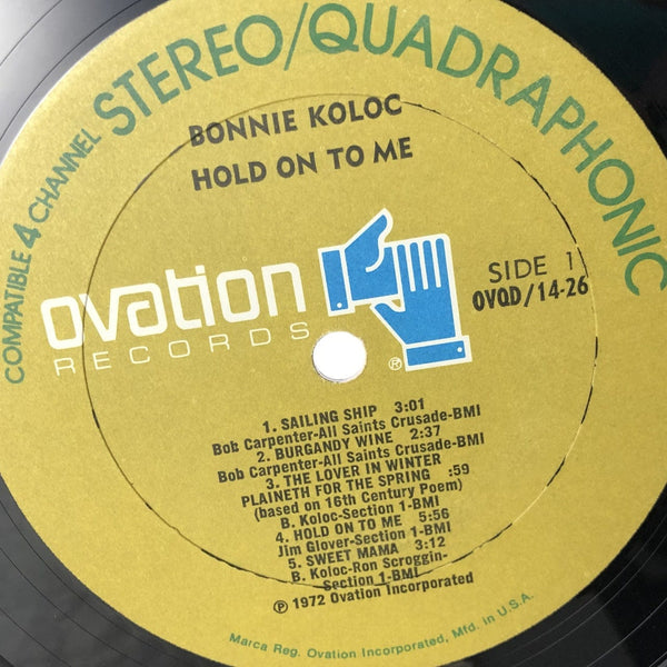 Used Vinyl Bonnie Koloc - Hold On To Me LP Quadraphonic VG++-VG+ USED V2 11463