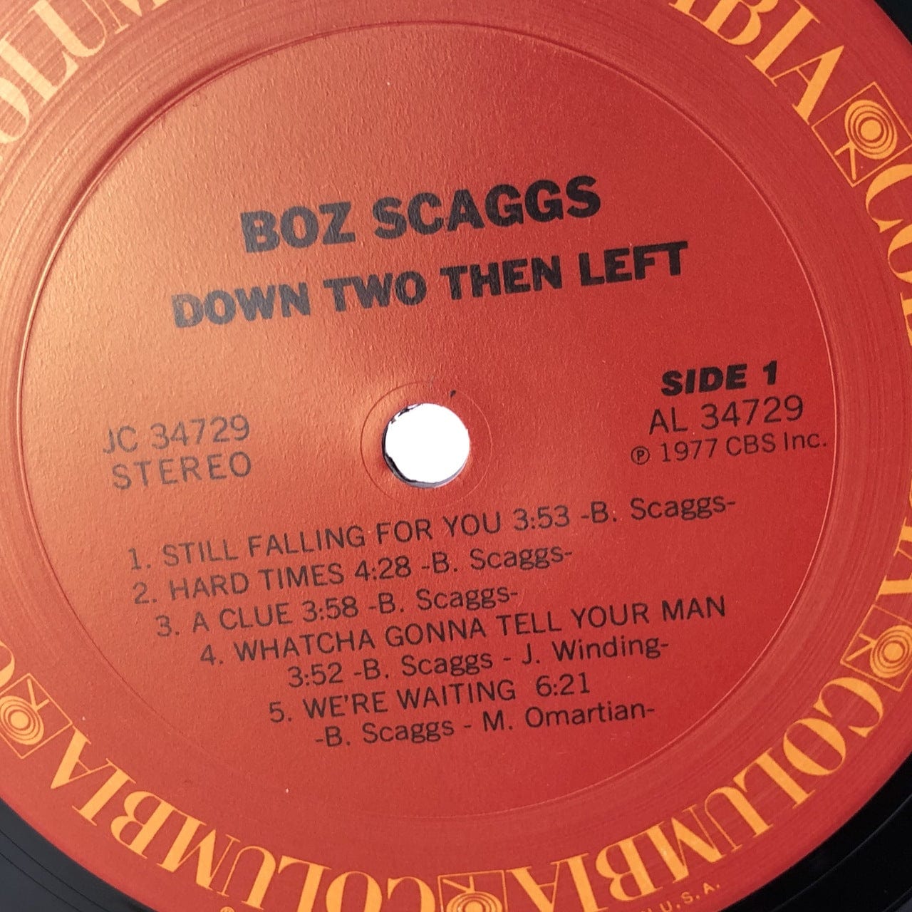 Boz Scaggs - Down Two Then Left LP NM-VG USED – Hi-Voltage Records