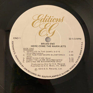 Used Vinyl Brian Eno – Here Come The Warm Jets LP USED VG++/VG+ J060224-11
